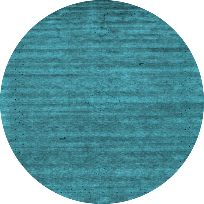 Round Abstract Light Blue Contemporary Rug, con2659lblu