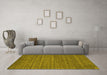 Machine Washable Abstract Yellow Contemporary Rug in a Living Room, wshcon2659yw