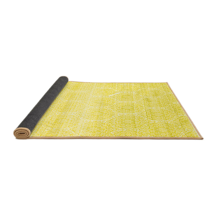 Sideview of Abstract Yellow Contemporary Rug, con265yw