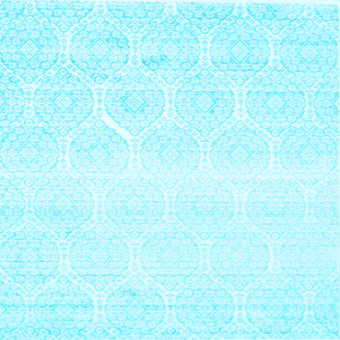 Square Machine Washable Abstract Light Blue Contemporary Rug, wshcon265lblu