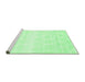 Sideview of Machine Washable Abstract Emerald Green Contemporary Area Rugs, wshcon265emgrn