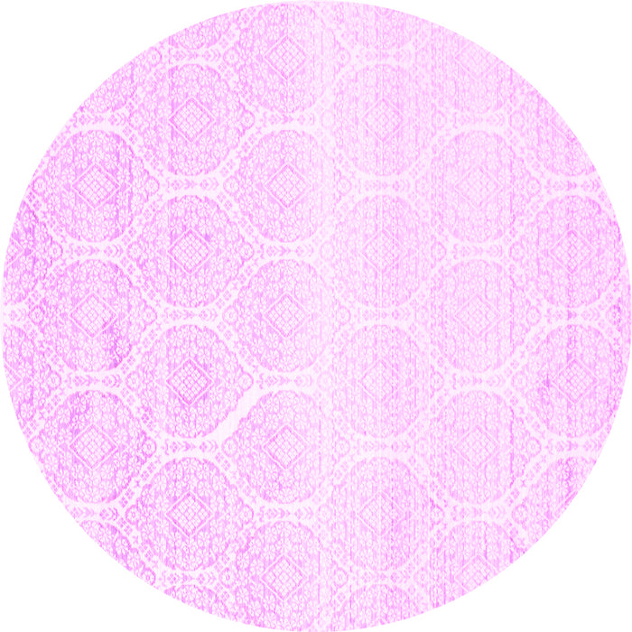 Round Machine Washable Abstract Pink Contemporary Rug, wshcon265pnk