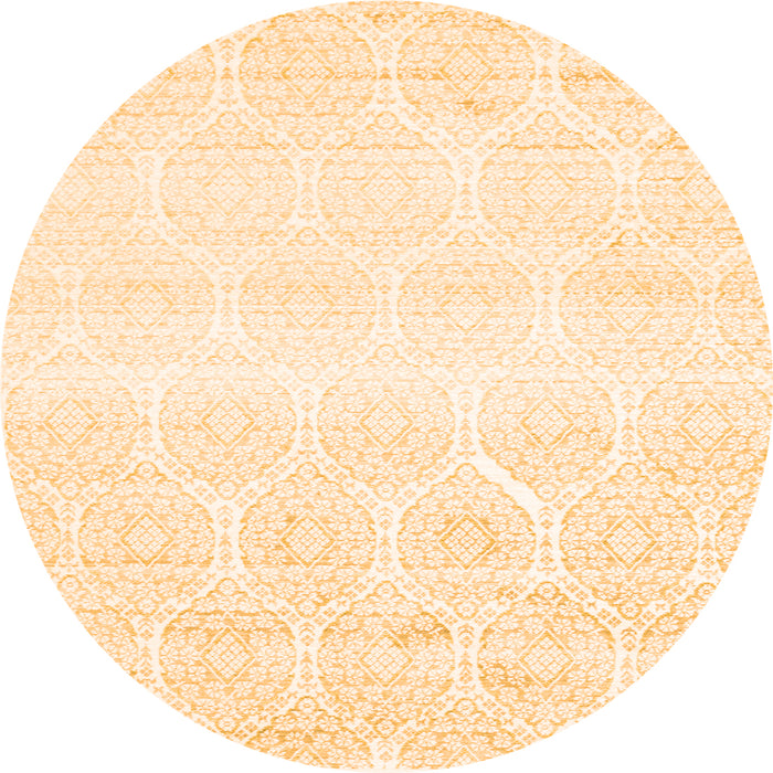 Square Abstract Orange Contemporary Rug, con265org