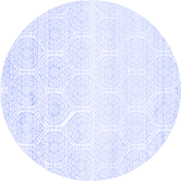 Round Abstract Blue Contemporary Rug, con265blu