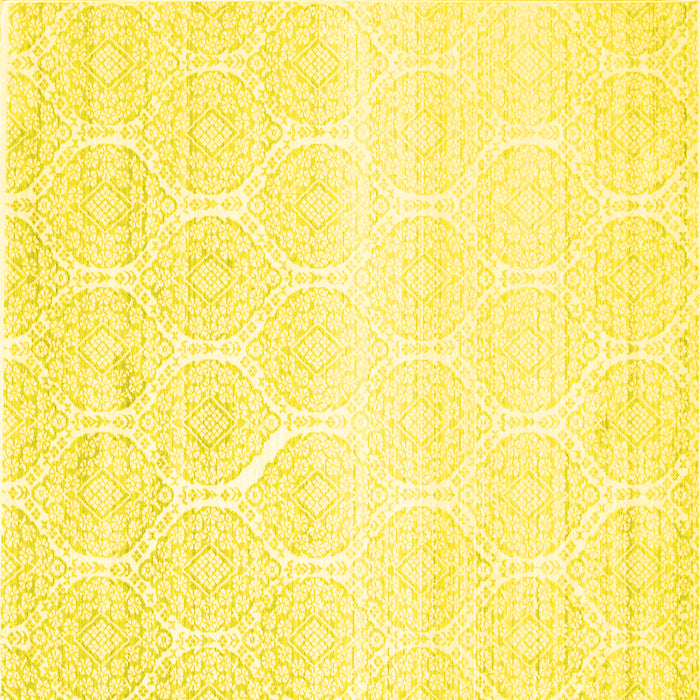Square Abstract Yellow Contemporary Rug, con265yw