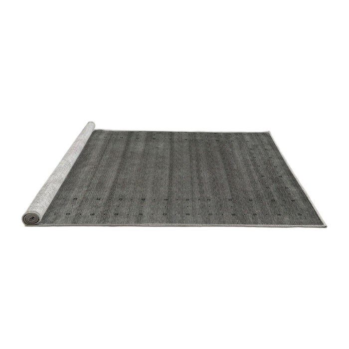 Serging Thickness of Machine Washable Contemporary Gray Rug, wshcon2660