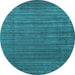 Round Machine Washable Abstract Light Blue Contemporary Rug, wshcon2660lblu