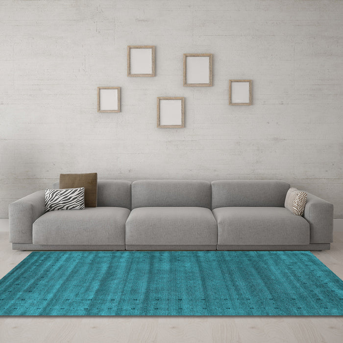 Machine Washable Abstract Light Blue Contemporary Rug in a Living Room, wshcon2660lblu