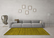 Machine Washable Abstract Yellow Contemporary Rug in a Living Room, wshcon2660yw