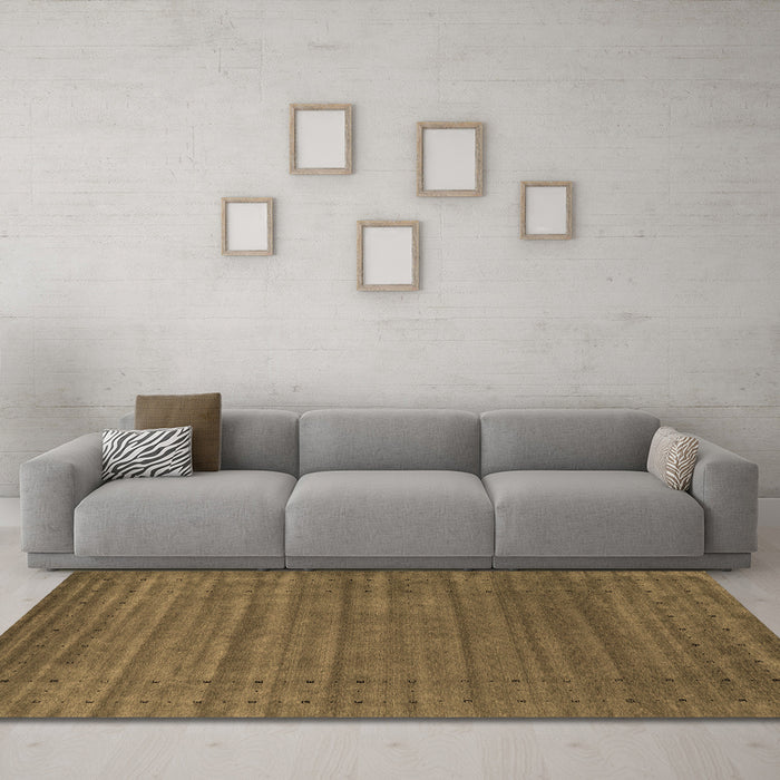 Machine Washable Abstract Brown Contemporary Rug in a Living Room,, wshcon2660brn