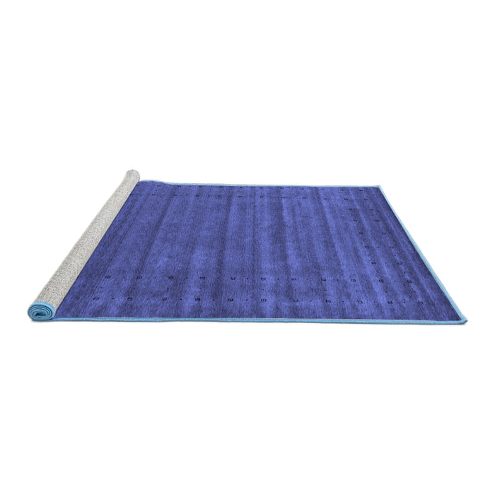 Sideview of Machine Washable Abstract Blue Contemporary Rug, wshcon2660blu