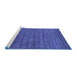 Sideview of Machine Washable Abstract Blue Contemporary Rug, wshcon2660blu