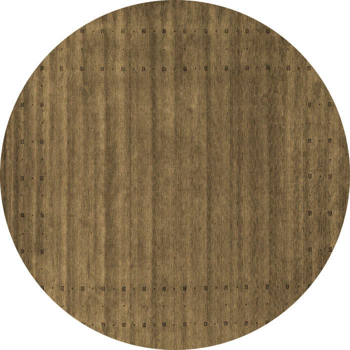 Round Abstract Brown Contemporary Rug, con2660brn