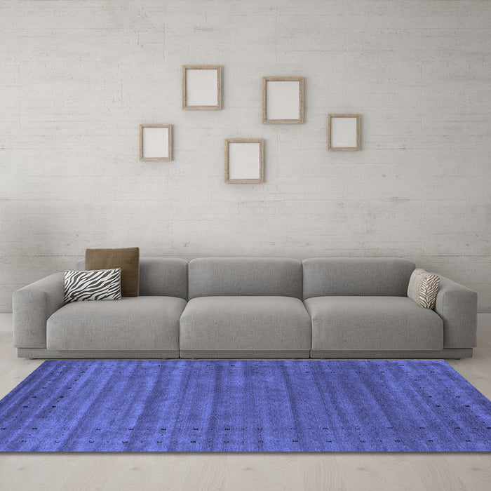 Machine Washable Abstract Blue Contemporary Rug in a Living Room, wshcon2660blu