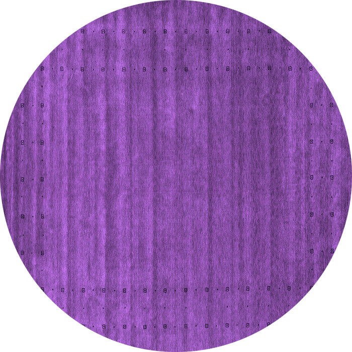 Round Machine Washable Abstract Purple Contemporary Area Rugs, wshcon2660pur