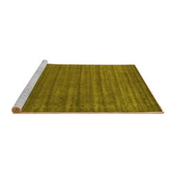 Sideview of Machine Washable Abstract Yellow Contemporary Rug, wshcon2660yw