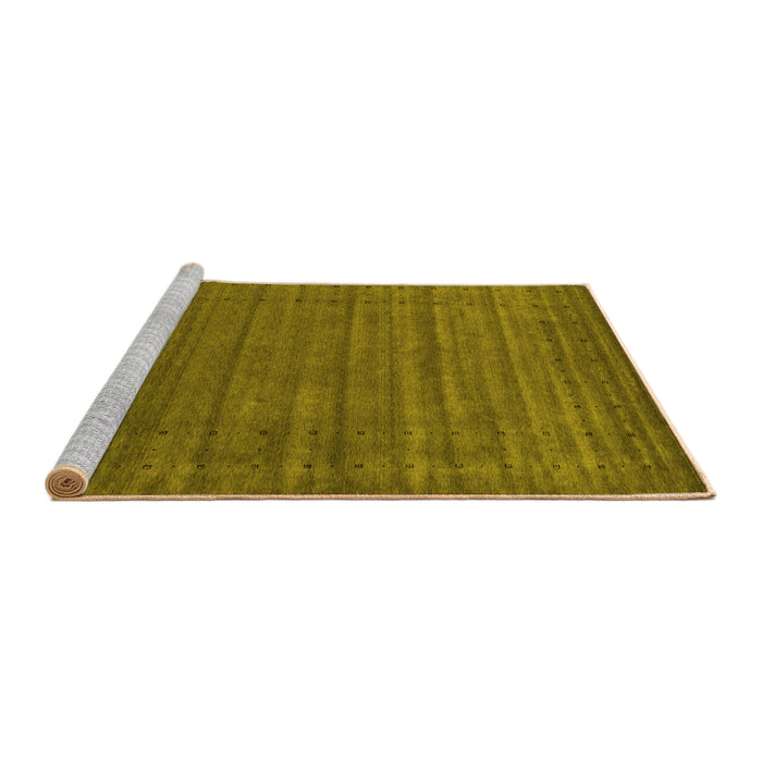 Sideview of Machine Washable Abstract Yellow Contemporary Rug, wshcon2660yw