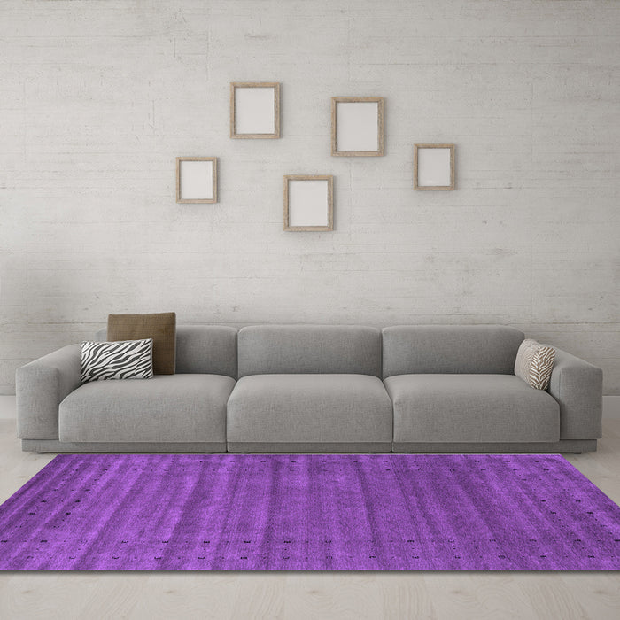 Machine Washable Abstract Purple Contemporary Area Rugs in a Living Room, wshcon2660pur