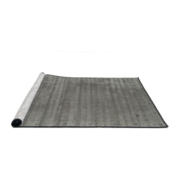 Serging Thickness of Machine Washable Contemporary Gunmetal Gray Rug, wshcon2661