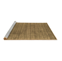 Sideview of Machine Washable Abstract Brown Contemporary Rug, wshcon2661brn