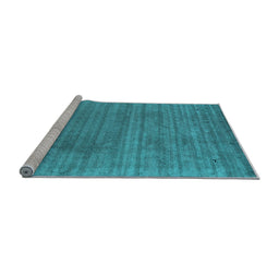 Sideview of Machine Washable Abstract Light Blue Contemporary Rug, wshcon2661lblu