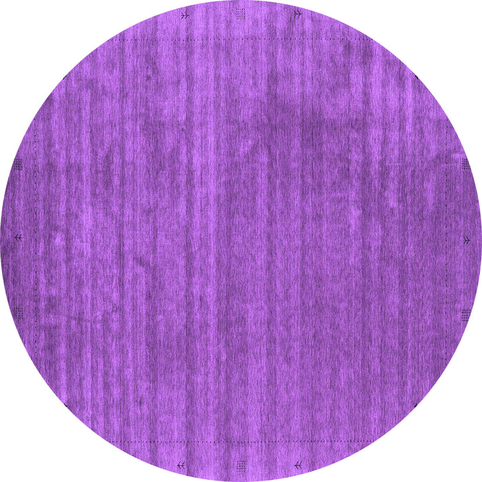 Round Abstract Purple Contemporary Rug, con2661pur