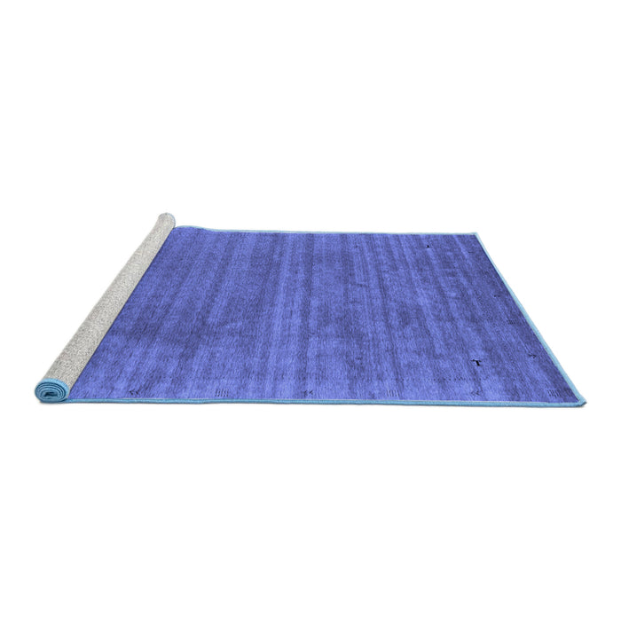 Sideview of Machine Washable Abstract Blue Contemporary Rug, wshcon2661blu
