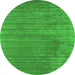 Machine Washable Abstract Green Contemporary Area Rugs, wshcon2661grn