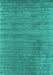 Machine Washable Abstract Turquoise Contemporary Area Rugs, wshcon2661turq