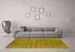 Machine Washable Abstract Yellow Contemporary Rug in a Living Room, wshcon2661yw