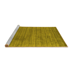 Sideview of Machine Washable Abstract Yellow Contemporary Rug, wshcon2661yw