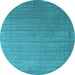 Round Abstract Light Blue Contemporary Rug, con2662lblu