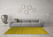 Machine Washable Abstract Yellow Contemporary Rug in a Living Room, wshcon2662yw