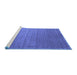 Sideview of Machine Washable Abstract Blue Contemporary Rug, wshcon2662blu