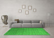 Machine Washable Abstract Green Contemporary Area Rugs in a Living Room,, wshcon2662grn