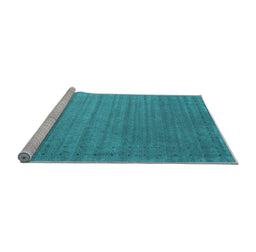Sideview of Machine Washable Abstract Light Blue Contemporary Rug, wshcon2662lblu