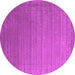 Round Machine Washable Abstract Pink Contemporary Rug, wshcon2662pnk