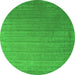 Square Abstract Green Contemporary Rug, con2662grn