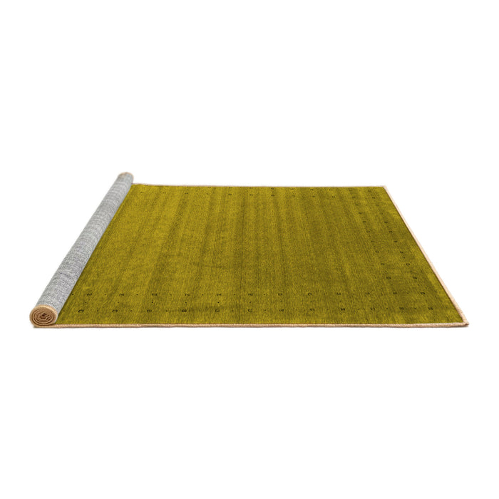 Sideview of Machine Washable Abstract Yellow Contemporary Rug, wshcon2662yw