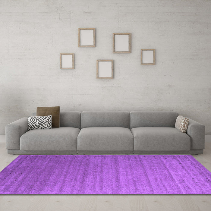 Machine Washable Abstract Purple Contemporary Area Rugs in a Living Room, wshcon2662pur