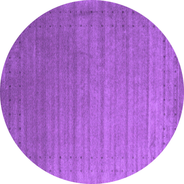Round Abstract Purple Contemporary Rug, con2662pur