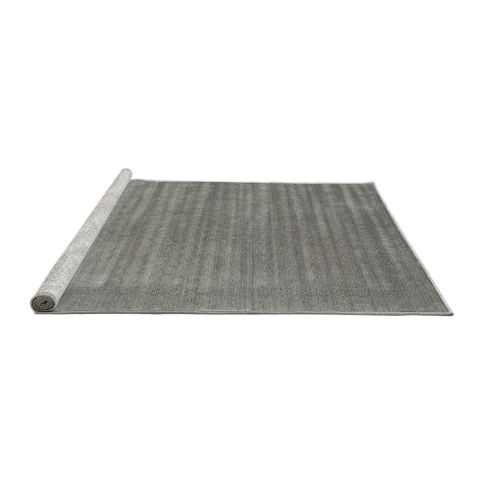 Serging Thickness of Machine Washable Contemporary Silver Gray Rug, wshcon2663