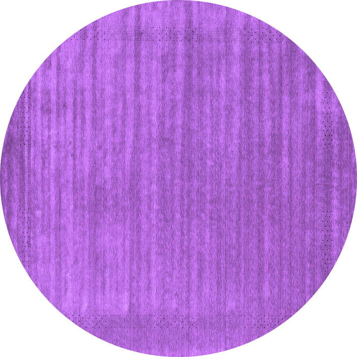 Round Machine Washable Abstract Purple Contemporary Area Rugs, wshcon2663pur
