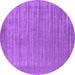 Round Machine Washable Abstract Purple Contemporary Area Rugs, wshcon2663pur