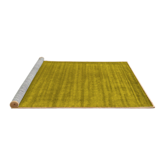 Sideview of Machine Washable Abstract Yellow Contemporary Rug, wshcon2663yw