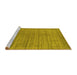 Sideview of Machine Washable Abstract Yellow Contemporary Rug, wshcon2663yw