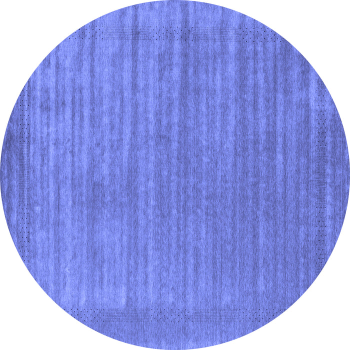 Round Abstract Blue Contemporary Rug, con2663blu
