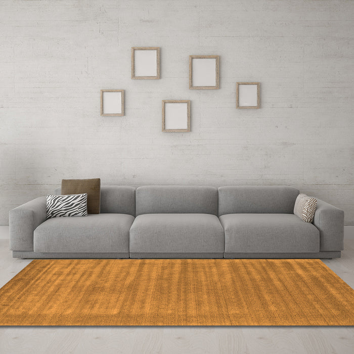 Machine Washable Abstract Orange Contemporary Area Rugs in a Living Room, wshcon2663org