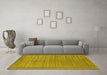 Machine Washable Abstract Yellow Contemporary Rug in a Living Room, wshcon2663yw