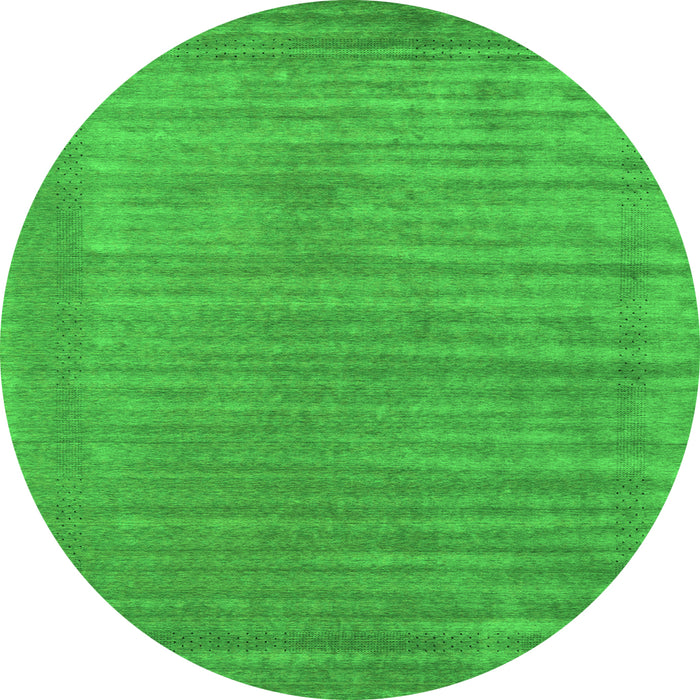 Square Abstract Green Contemporary Rug, con2663grn